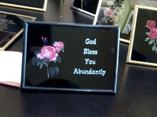Load image into Gallery viewer, Christian Glass Message Plaque - God Bless You Abundantly